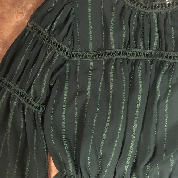 A’GACI Sheer Green Blouse - Picture 3 of 7